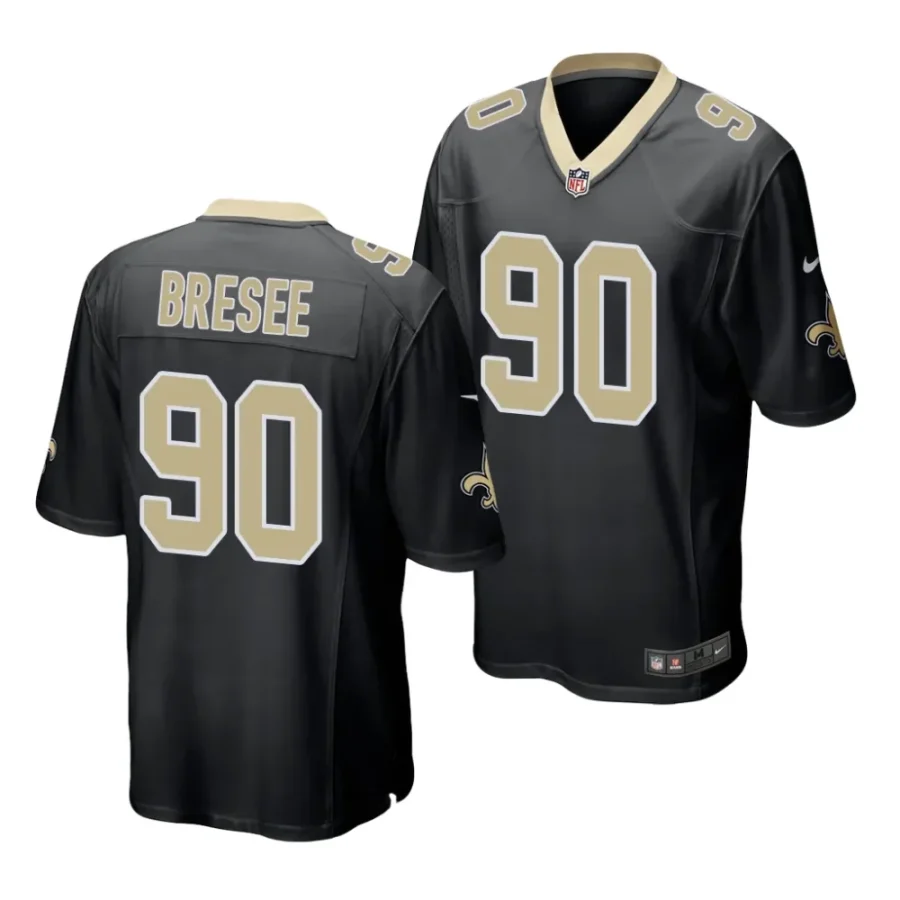 saints bryan bresee black 2023 nfl draft game jersey scaled