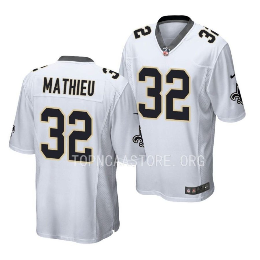 saints tyrann mathieu white game jersey scaled