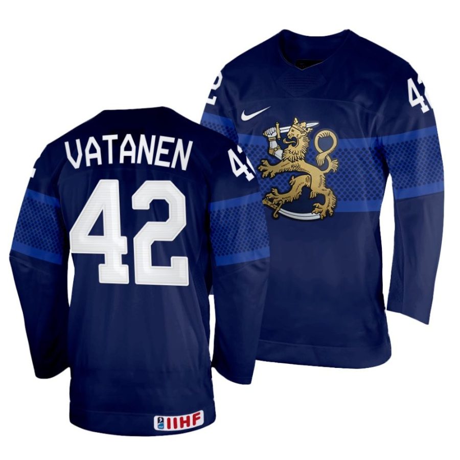 sami vatanen navy 2022 iihf world championship finland away jersey scaled