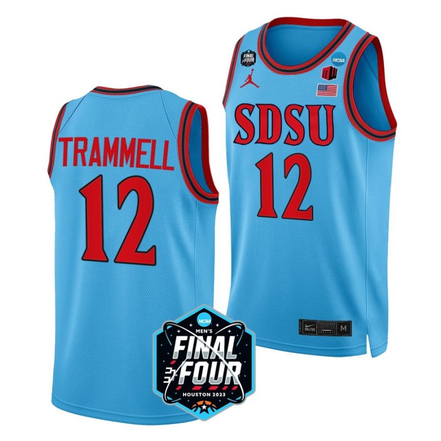 san diego state aztecs darrion trammell 2023 ncaa final four mens basketball blue jersey scaled