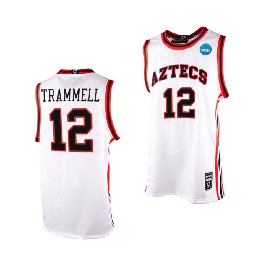 san diego state aztecs darrion trammell 2023 ncaa march madness throwback white jersey scaled