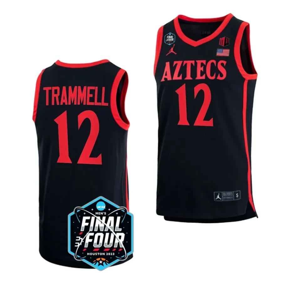 san diego state aztecs darrion trammell 2023 ncaa national championship march madness black jersey scaled