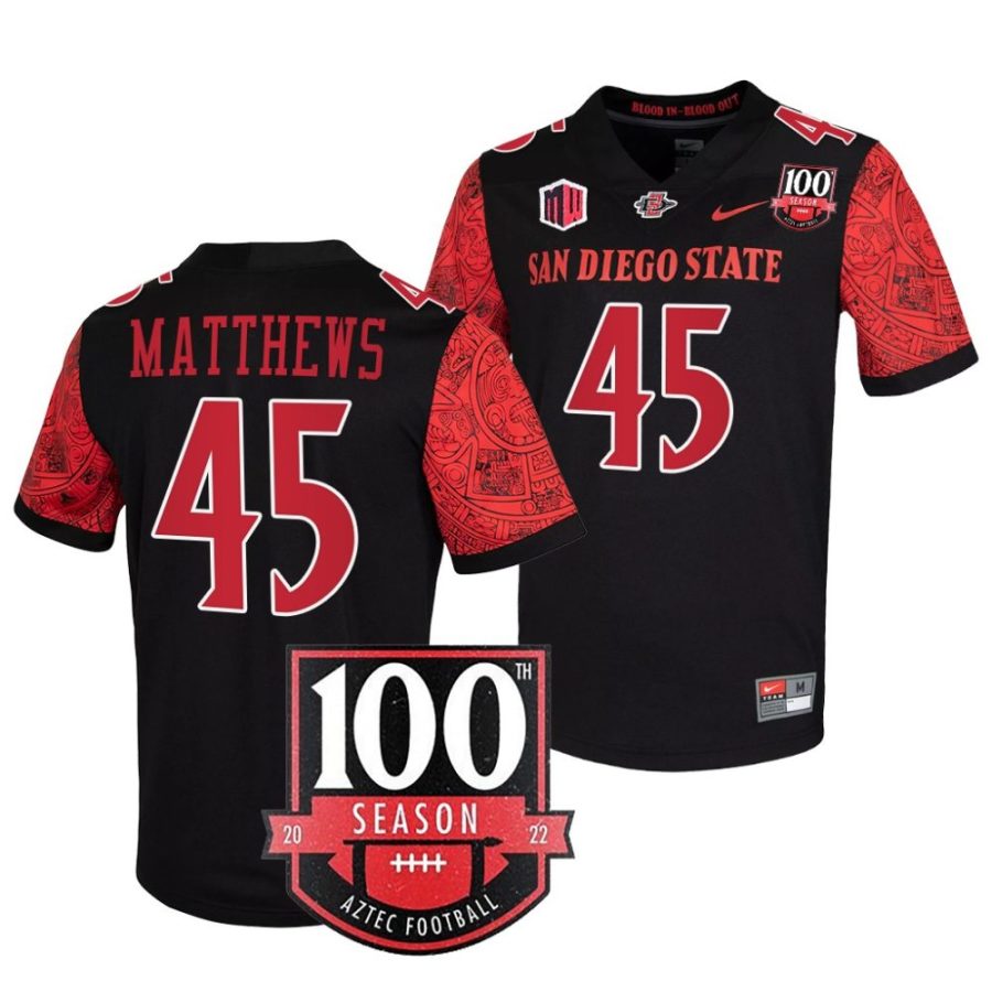 san diego state aztecs jesse matthews black 100th season patch football jersey scaled