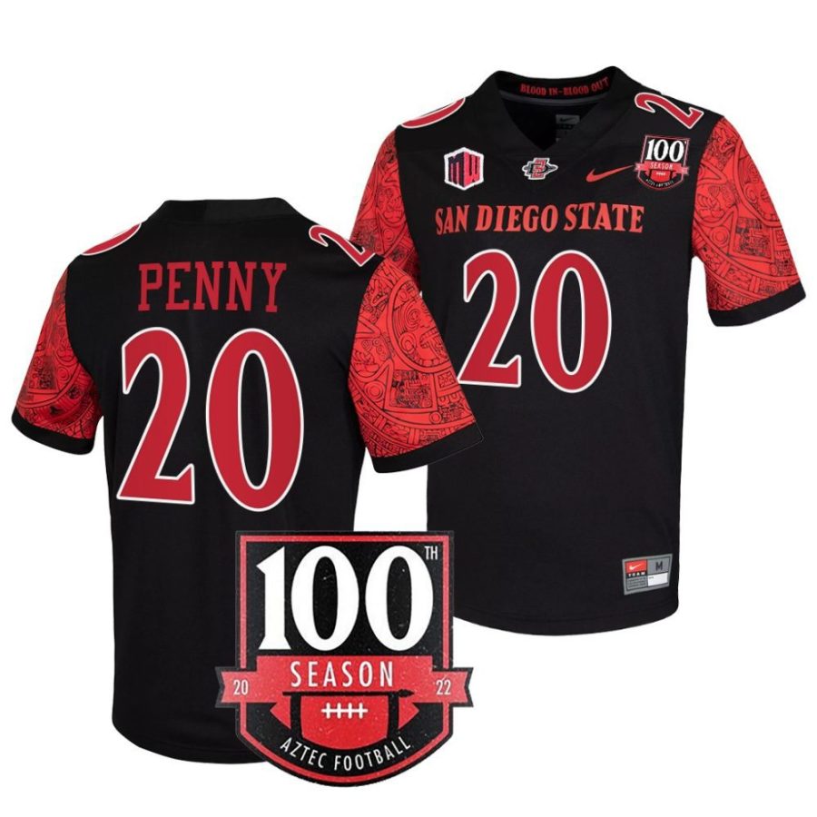 san diego state aztecs rashaad penny black 100th season patch football jersey scaled