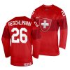 sandro aeschlimann red 2022 iihf world championship switzerland away jersey scaled