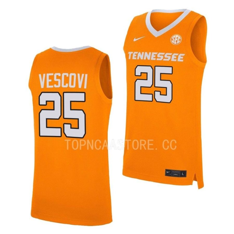 santiago vescovi tennessee volunteers 2022 23replica basketball orange jersey scaled