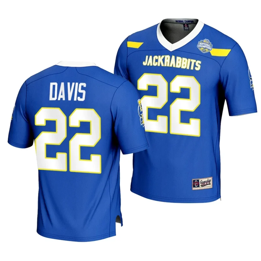 sdsu jackrabbits isaiah davis blue 2023 fcs football national champions fashion jersey scaled