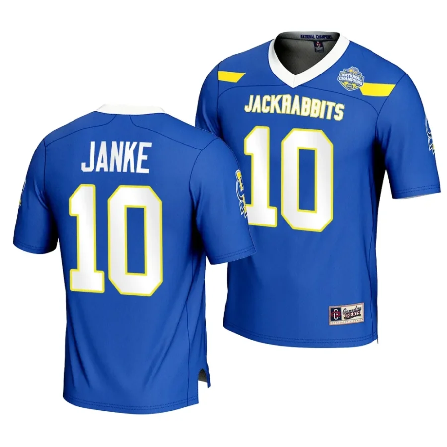 sdsu jackrabbits jaxon janke blue 2023 fcs football national champions fashion jersey scaled