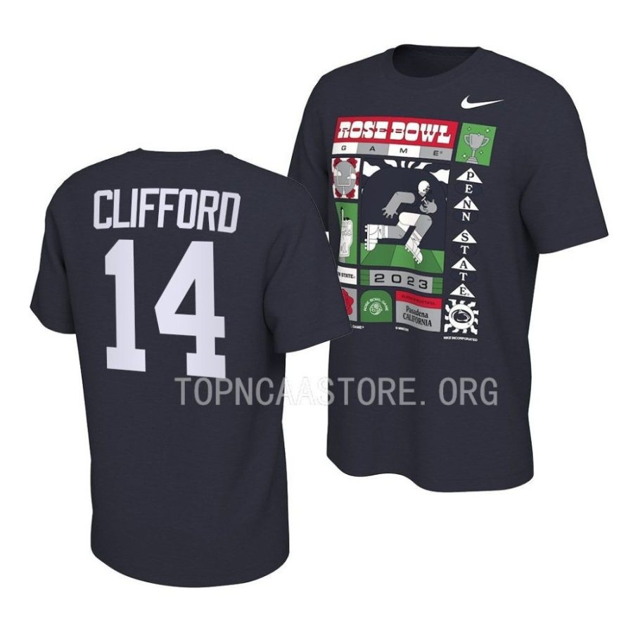 sean clifford illustrated 2023 rose bowl navy shirt scaled