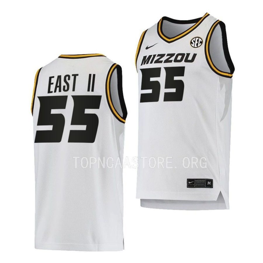 sean east ii missouri tigers 2022 23home basketball white jersey scaled