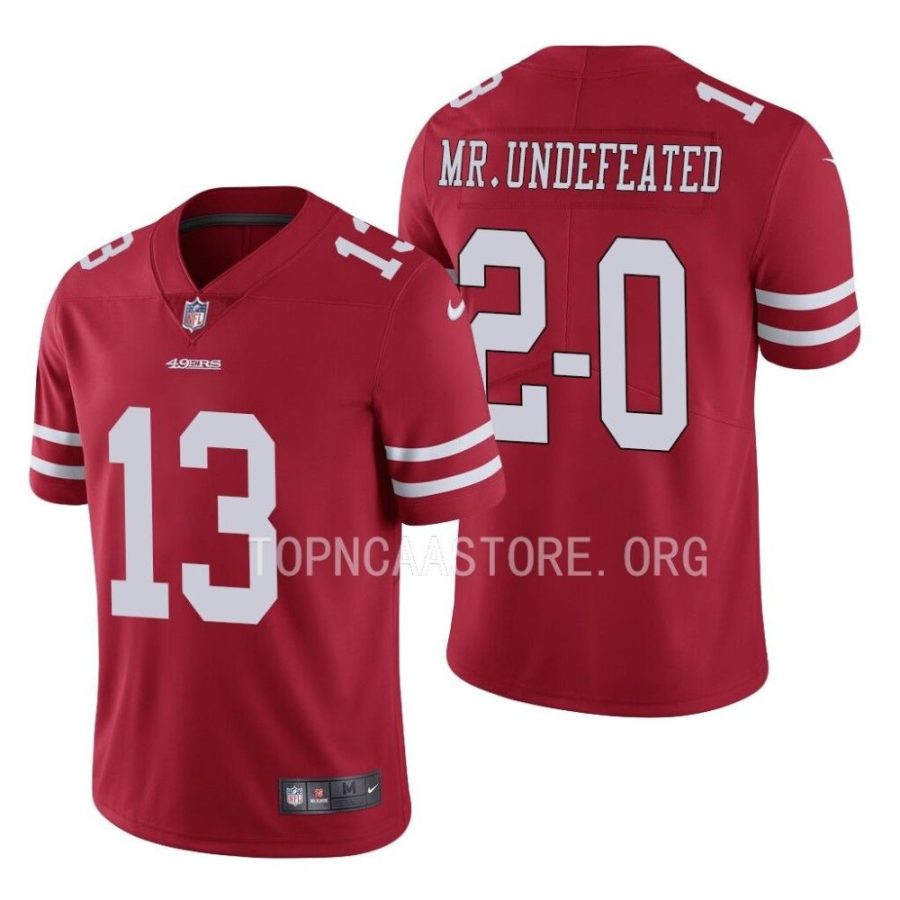 sf 49ers brock purdy scarlet 2022 nfc west champs mr.undefeated jersey scaled