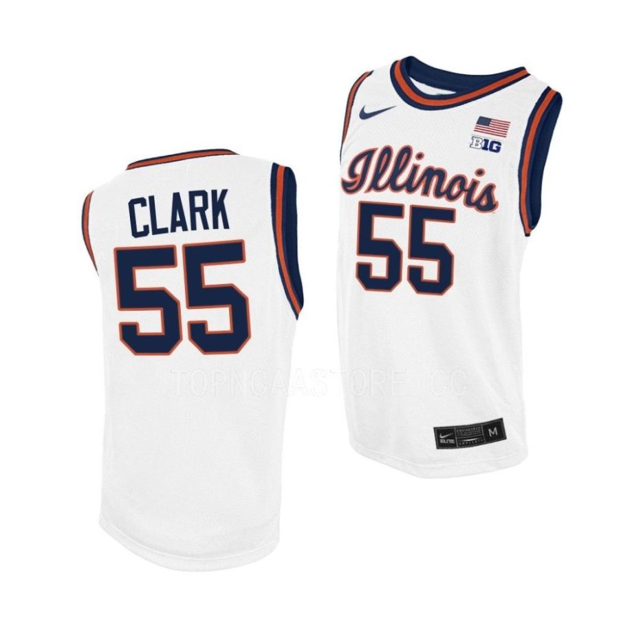 skyy clark illinois fighting illini 2022 23script throwback college basketballwhite jersey scaled