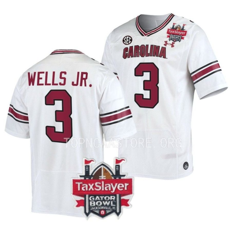 south carolina gamecocks antwane wells jr. white 2022 gator bowl college football jersey scaled