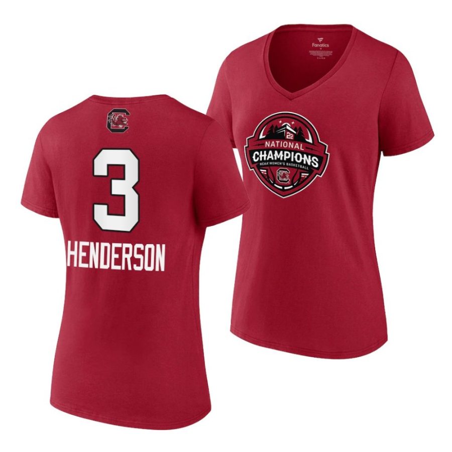 south carolina gamecocks destanni henderson 2022 ncaa women's basketball national champions buzzer off logo garnet t shirt scaled