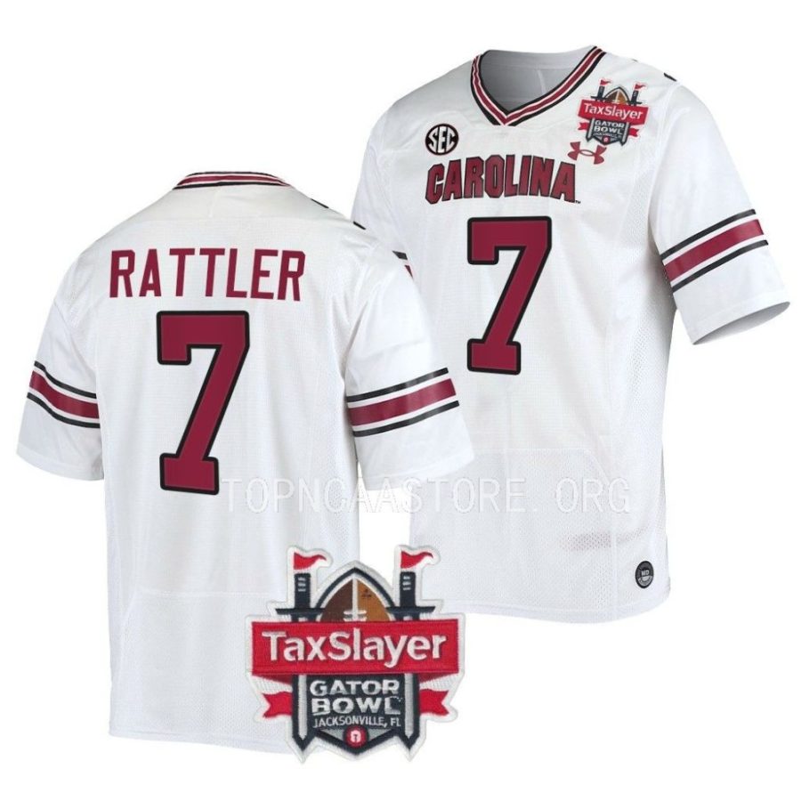 south carolina gamecocks spencer rattler white 2022 gator bowl college football jersey scaled