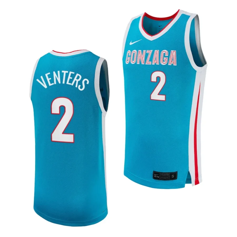 steele venters gonzaga bulldogs college basketball 2023 24 replica jersey scaled