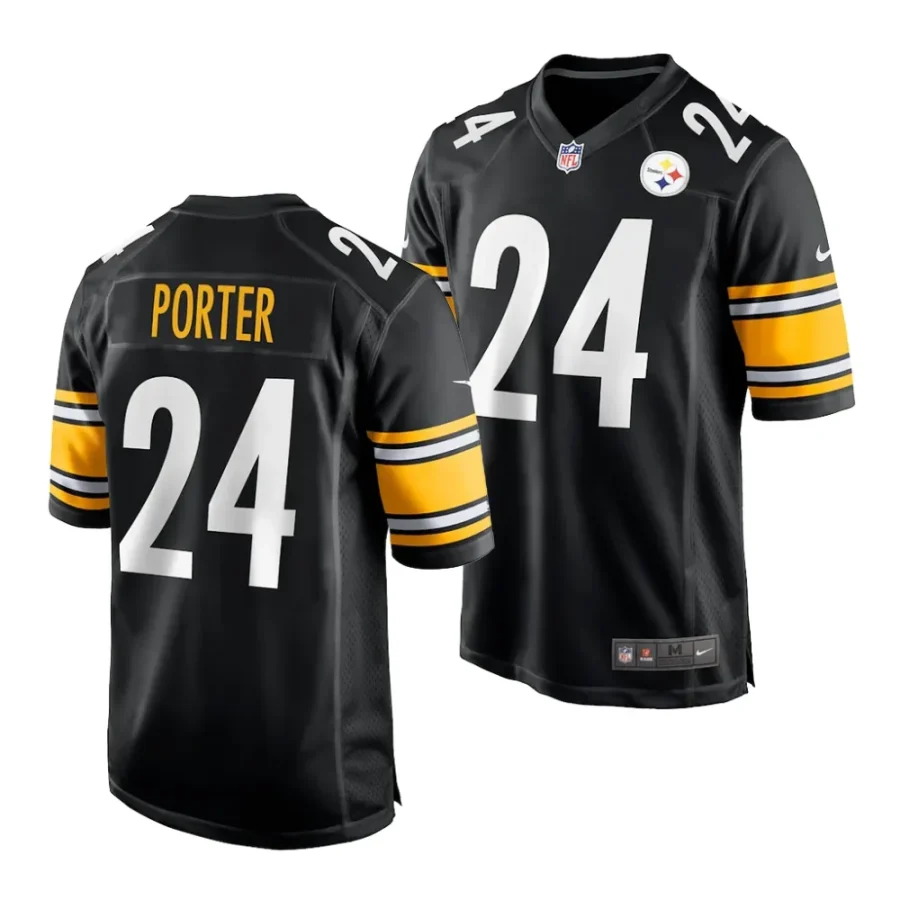 steelers joey porter jr. black 2023 nfl draft game jersey scaled