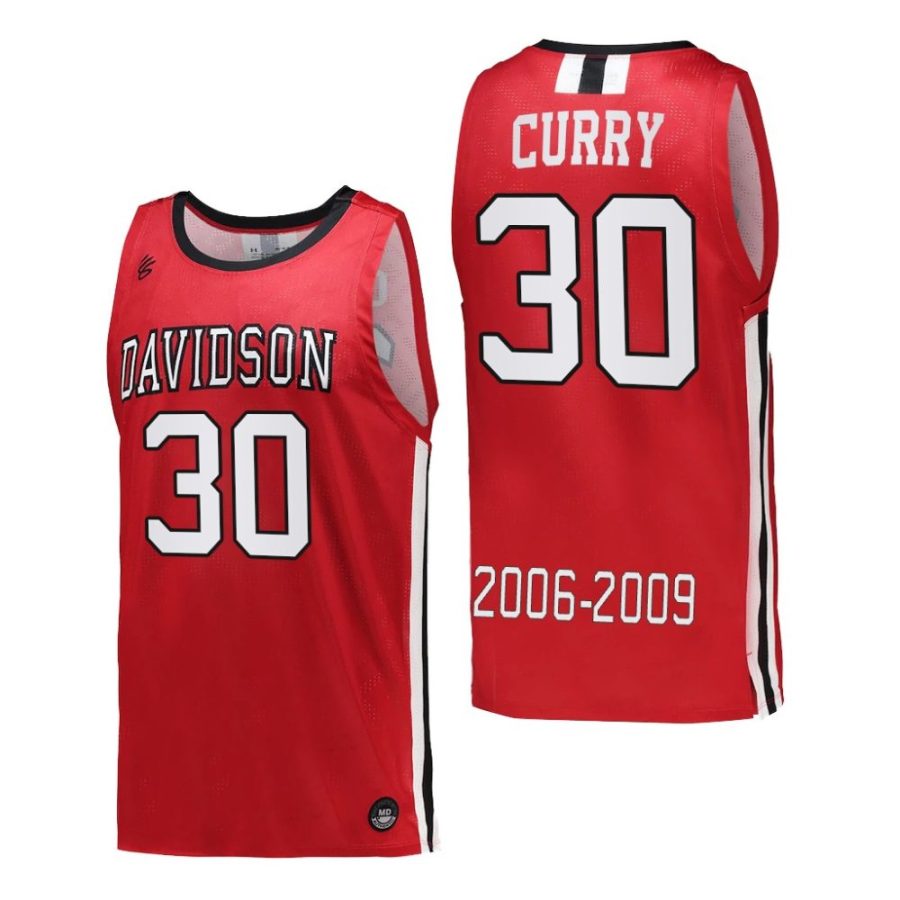 stephen curry davidson wildcats 2006 09retired number commemorative classicred jersey scaled