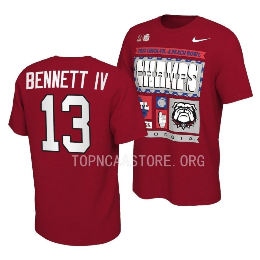 stetson bennett locker room 2022 peach bowl champions redcollege football playoff shirt scaled