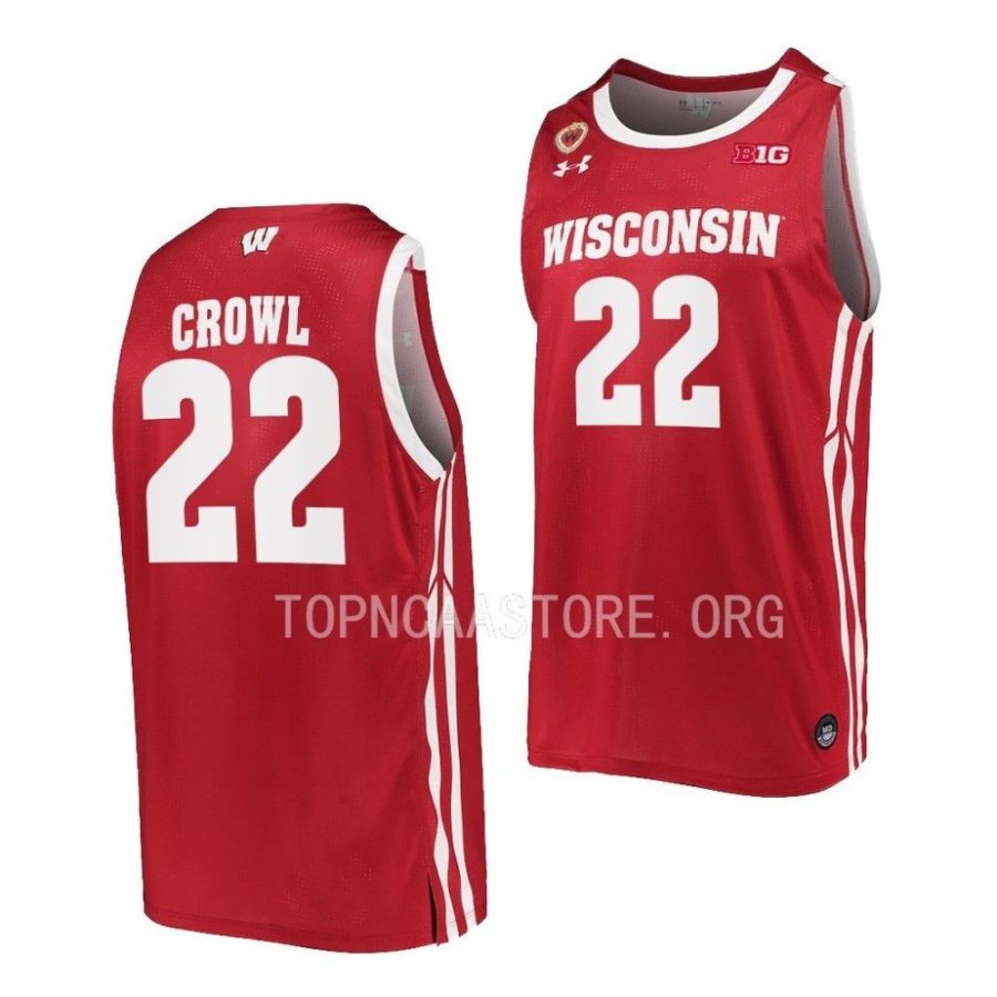 steven crowl wisconsin badgers away basketball 2022 23 replica jersey scaled