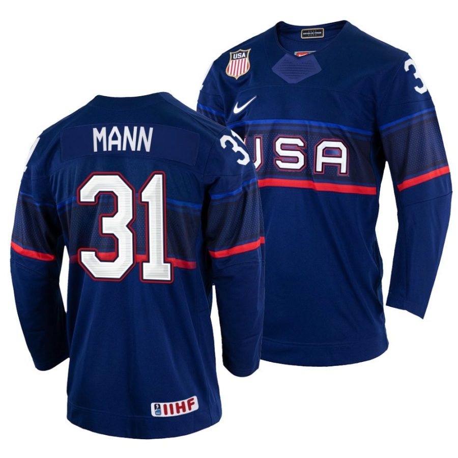 strauss mann away 2022 iihf world championship navy jersey scaled