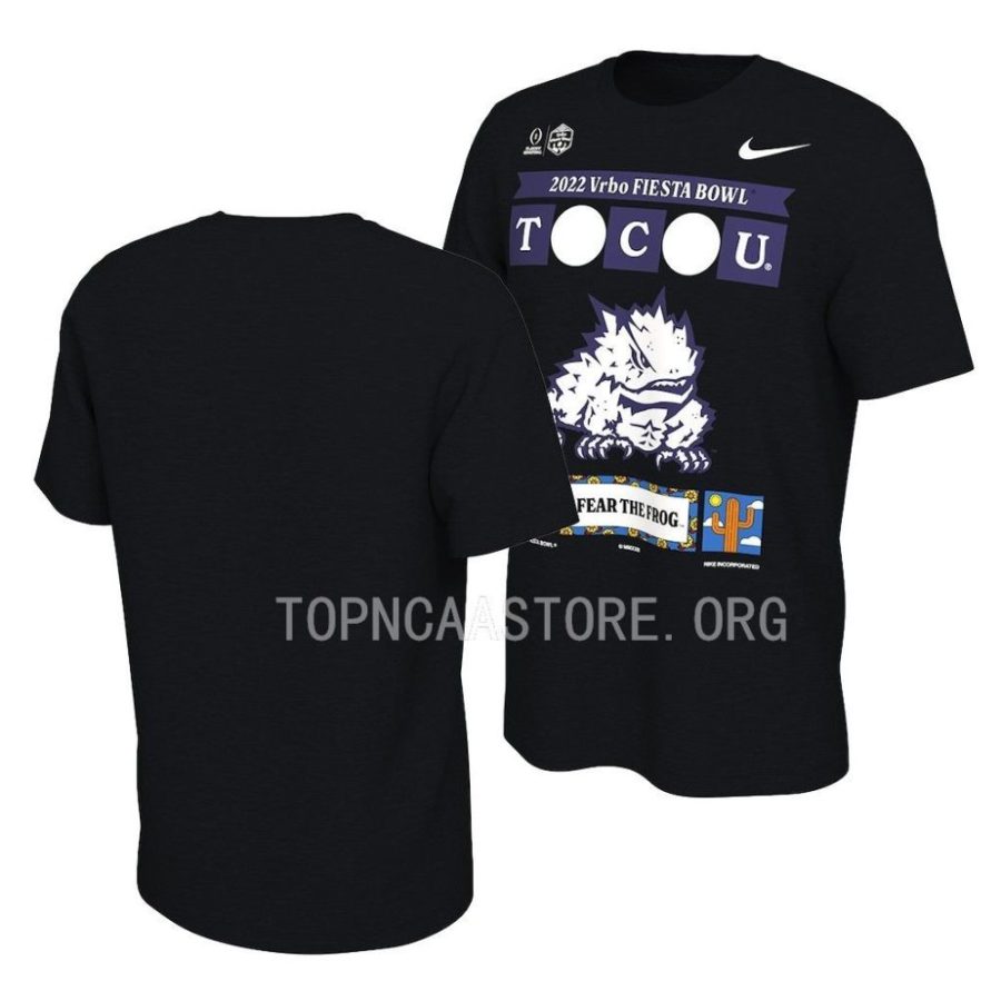 tcu horned frogs black college football playoff 2022 fiesta bowl illustrated men t shirt scaled