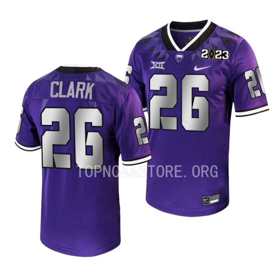 tcu horned frogs bud clark purple 2023 national championship college football playoff jersey scaled