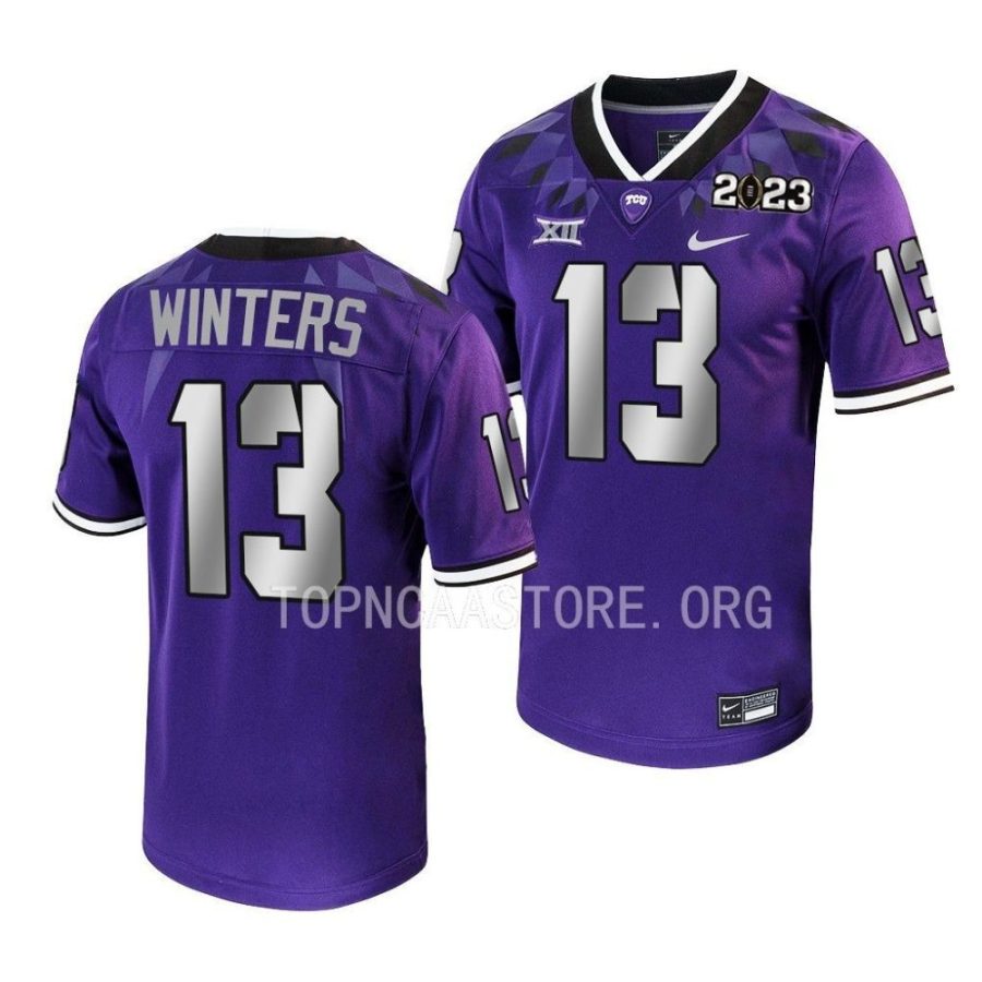 tcu horned frogs dee winters purple 2023 national championship college football playoff jersey scaled