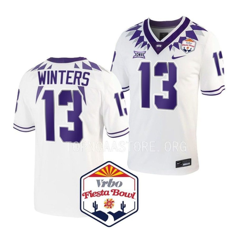 tcu horned frogs dee winters white 2022 fiesta bowl college football playoff jersey scaled