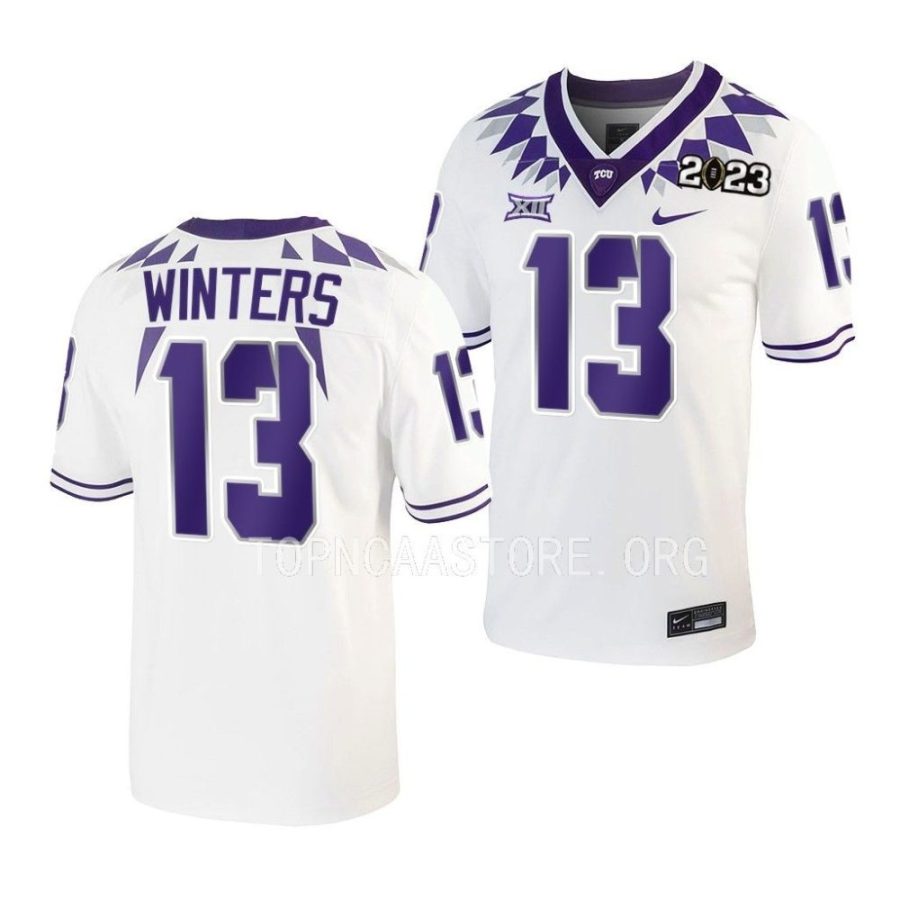 tcu horned frogs dee winters white 2023 national championship college football playoff jersey scaled