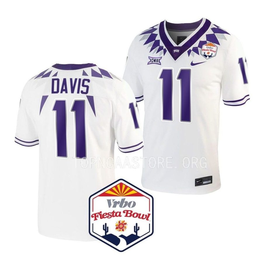 tcu horned frogs derius davis white 2022 fiesta bowl college football playoff jersey scaled