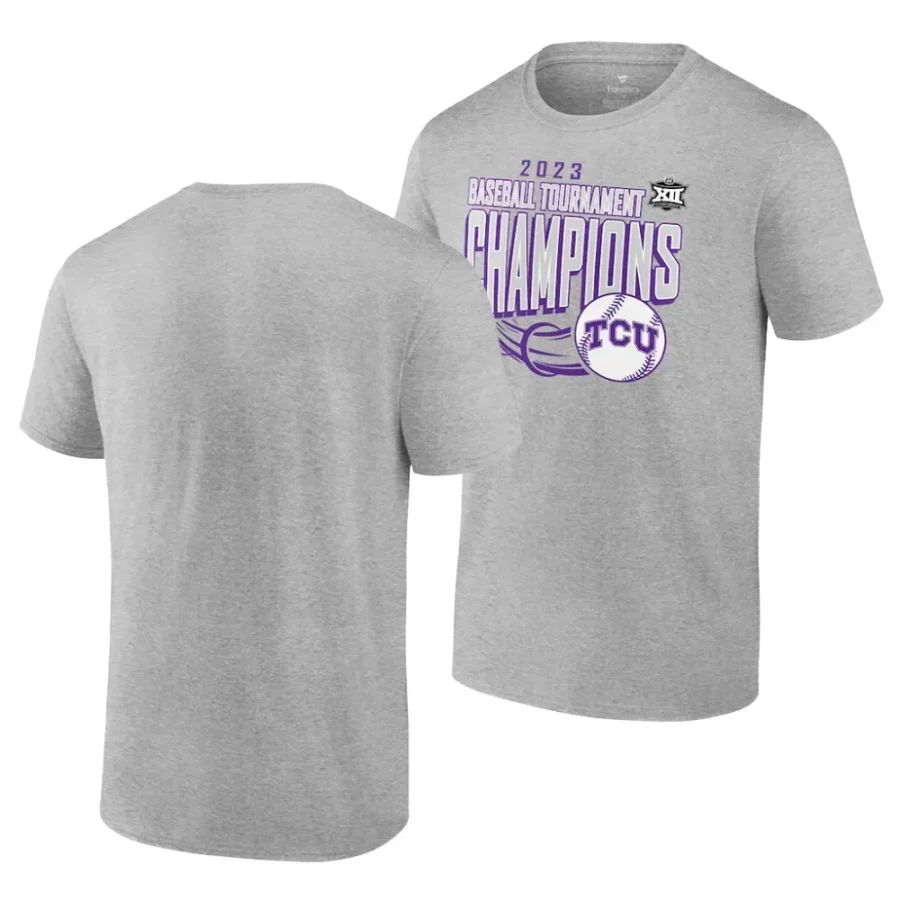 tcu horned frogs gray 2023 big 12 baseball conference tournament champions men t shirt scaled