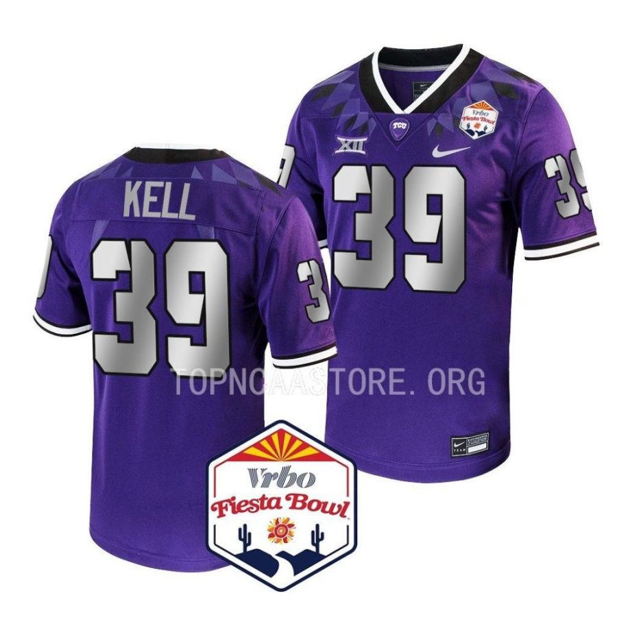 tcu horned frogs griffin kell purple 2022 fiesta bowl college football playoff jersey scaled