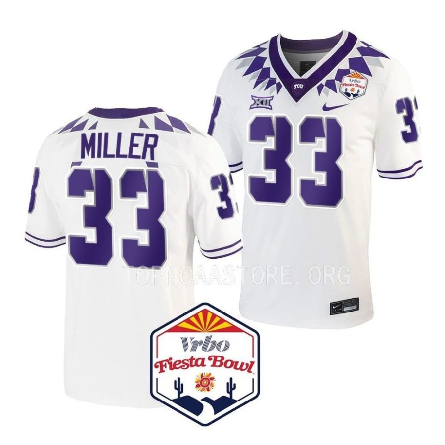 tcu horned frogs kendre miller white 2022 fiesta bowl college football playoff jersey scaled