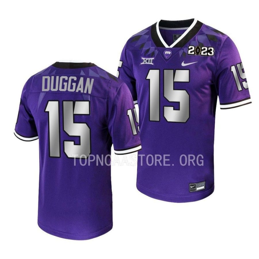 tcu horned frogs max duggan purple 2023 national championship college football playoff jersey scaled