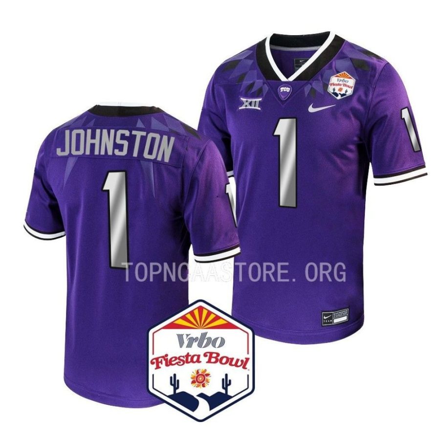 tcu horned frogs quentin johnston purple 2022 fiesta bowl college football playoff jersey scaled
