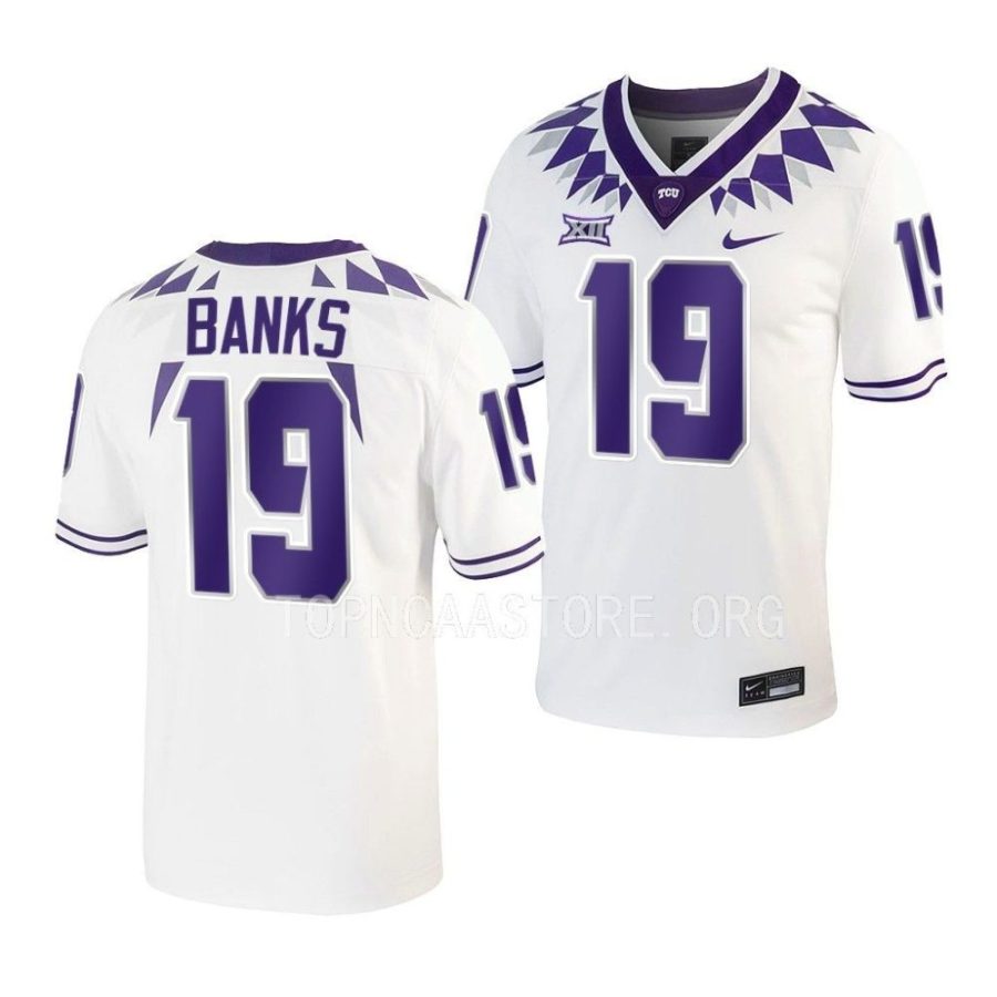 tcu horned frogs shadrach banks white untouchable football game jersey scaled