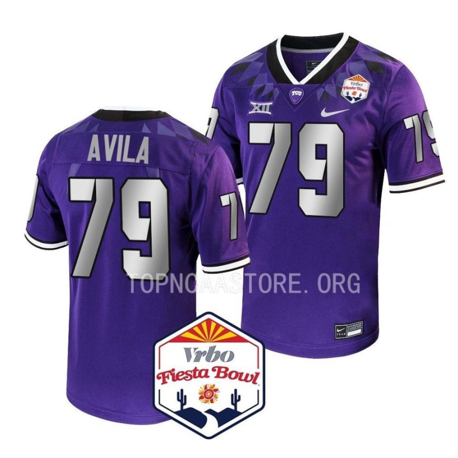 tcu horned frogs steve avila purple 2022 fiesta bowl college football playoff jersey scaled