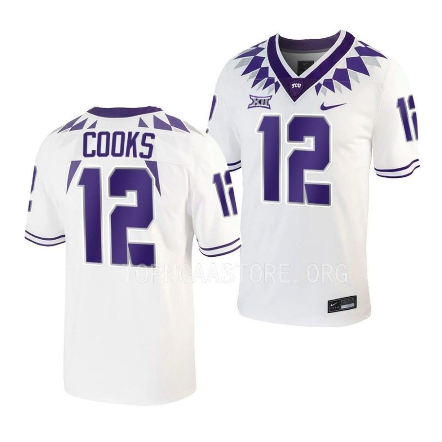 tcu horned frogs terrence cooks white untouchable football game jersey scaled