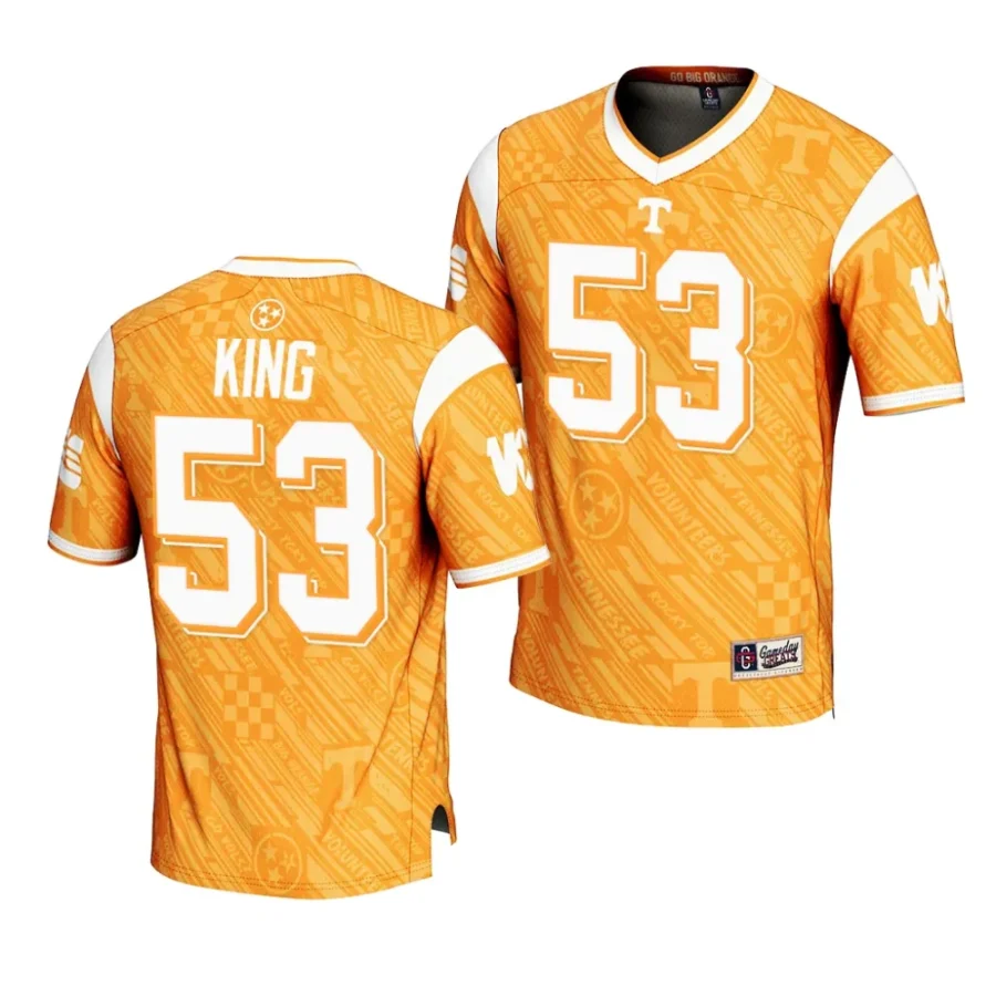 tennessee volunteers bernard king orange highlight print football fashion jersey scaled