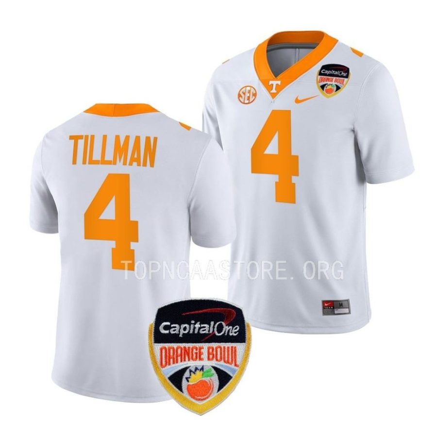 tennessee volunteers cedric tillman white 2022 orange bowl college football jersey scaled
