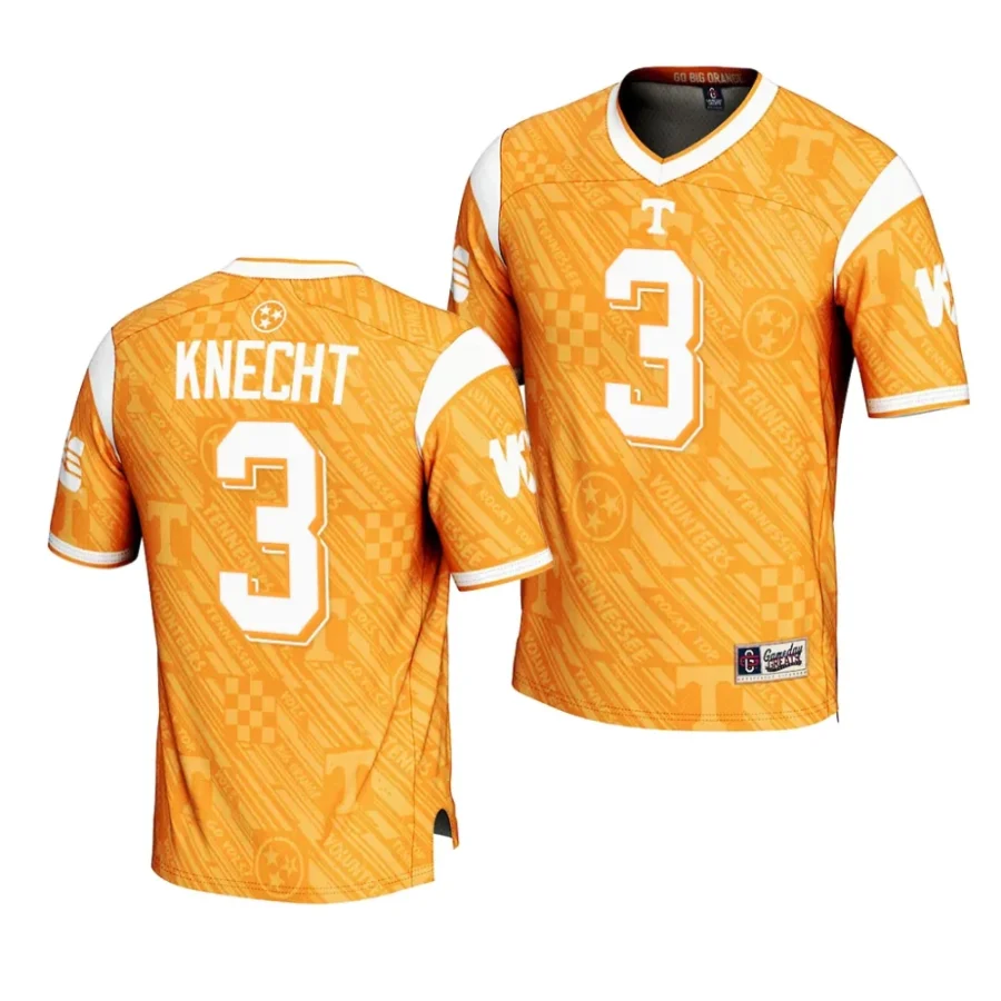 tennessee volunteers dalton knecht orange highlight print football fashion jersey scaled