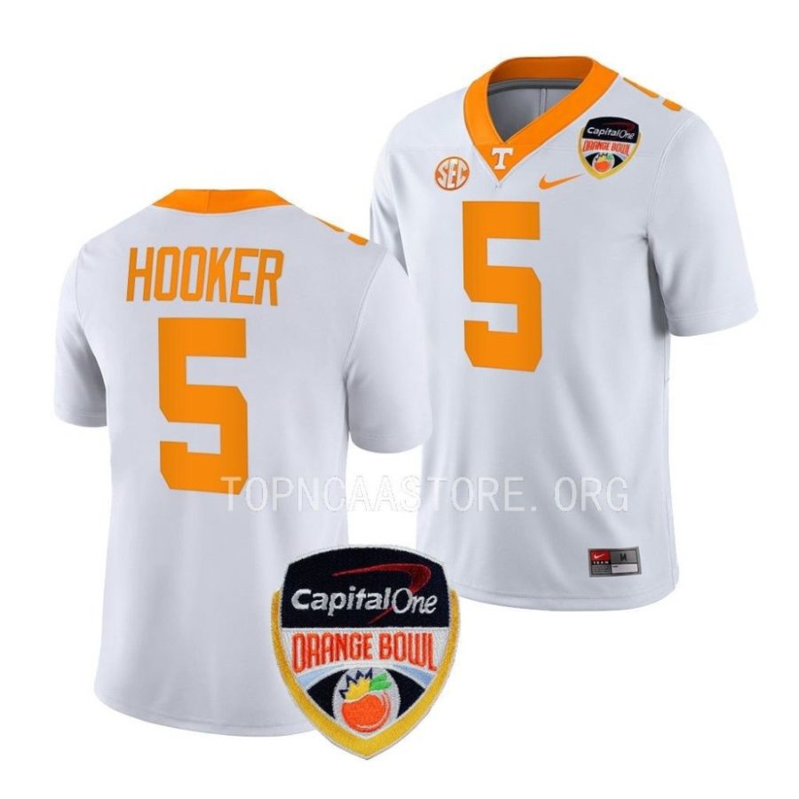 tennessee volunteers hendon hooker white 2022 orange bowl college football jersey scaled