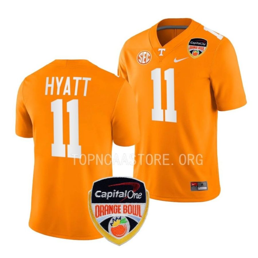 tennessee volunteers jalin hyatt orange 2022 orange bowl college football jersey scaled