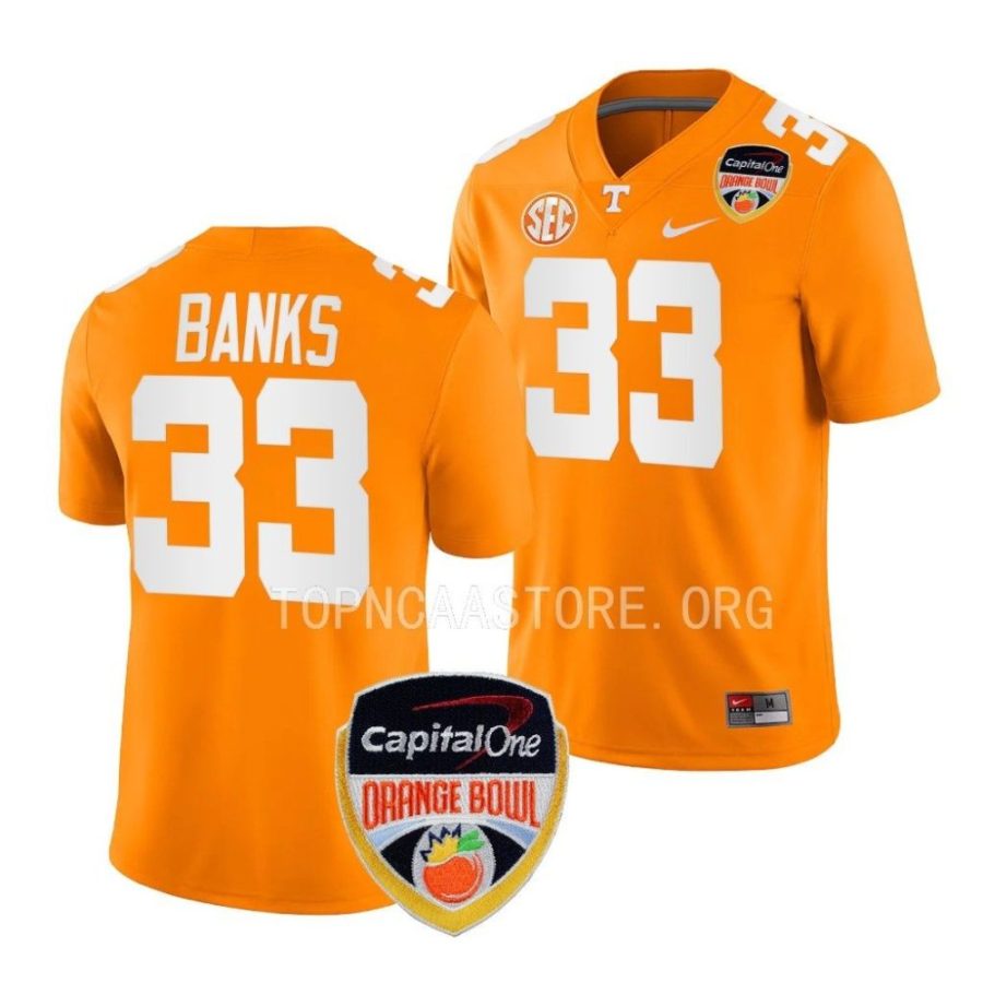 tennessee volunteers jeremy banks orange 2022 orange bowl college football jersey scaled