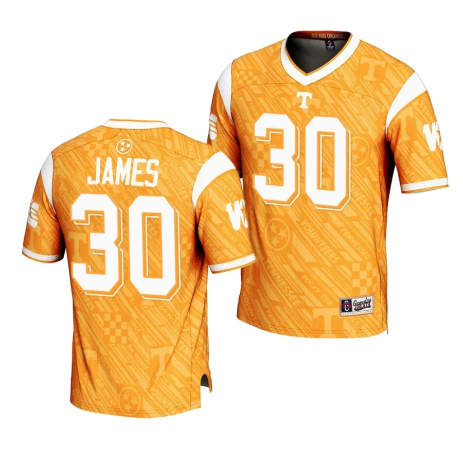 tennessee volunteers josiah jordan james orange highlight print football fashion jersey scaled