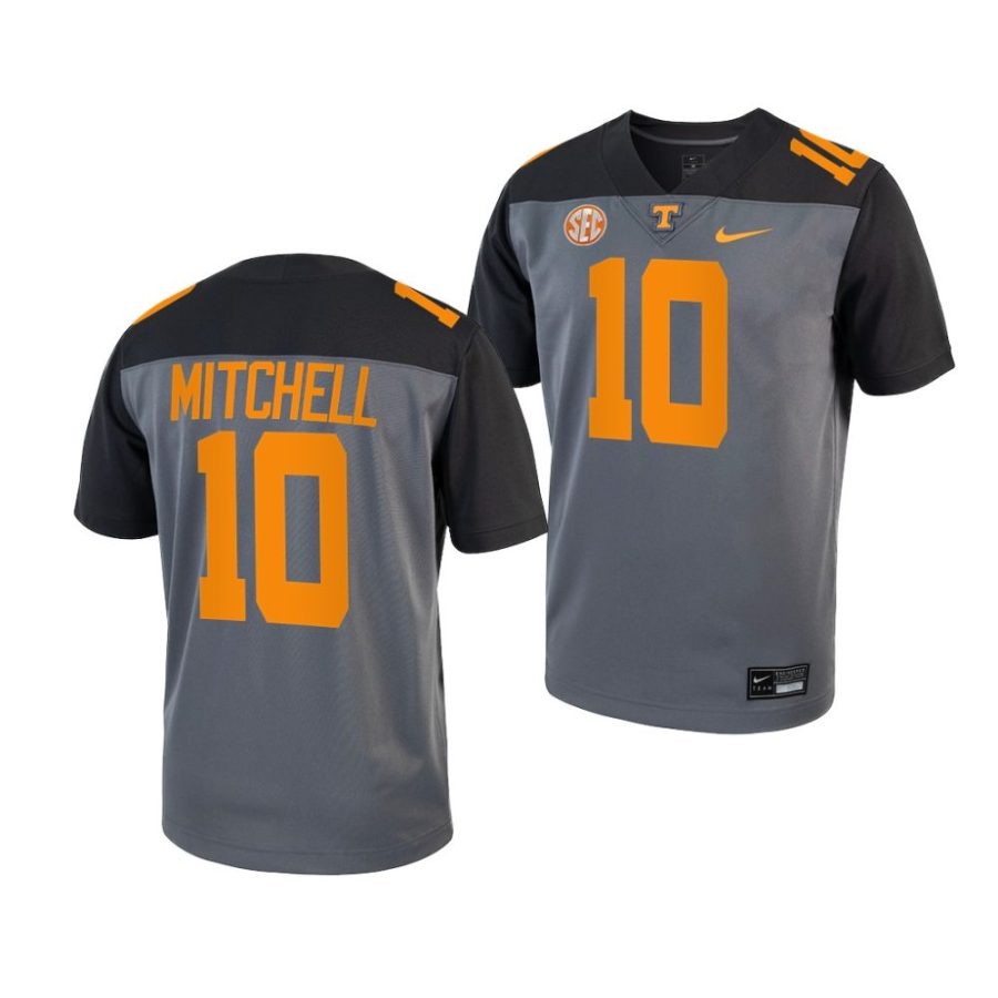 tennessee volunteers juwan mitchell youth grey smokey grey series 2022 jersey scaled