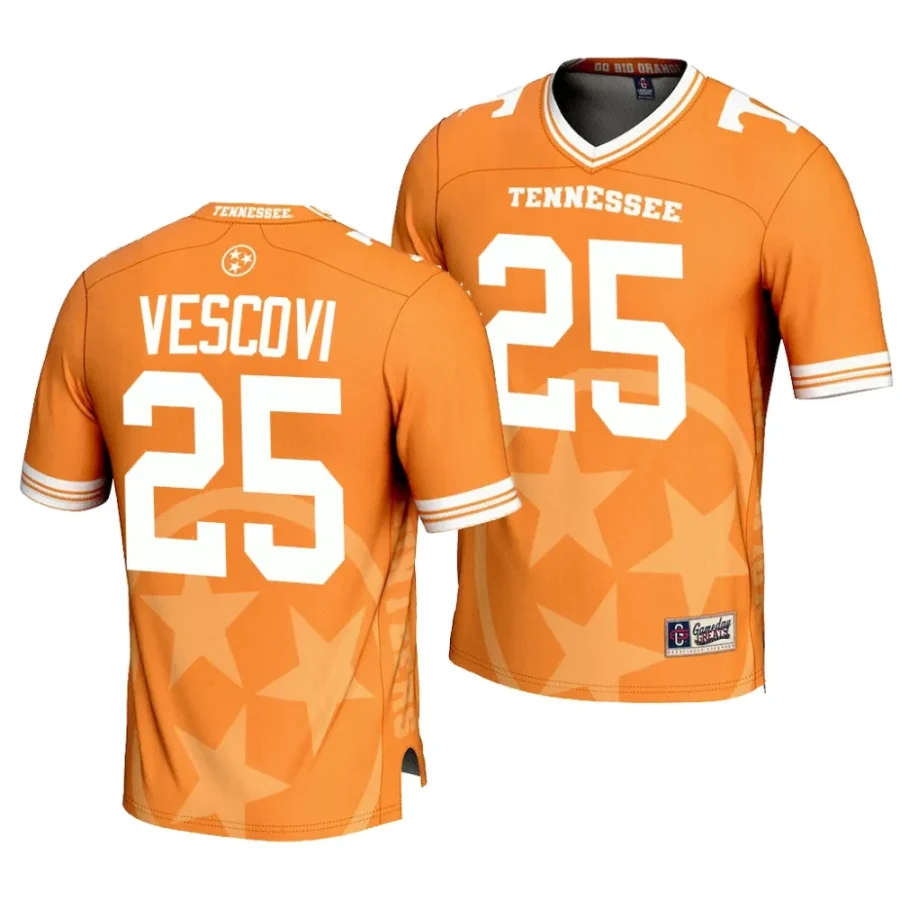 tennessee volunteers santiago vescovi orange icon print football fashion jersey scaled