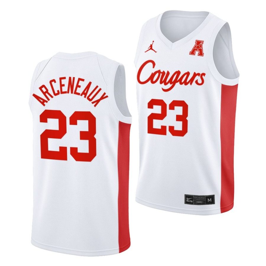 terrance arceneaux houston cougars 2022 23college basketball white jersey scaled