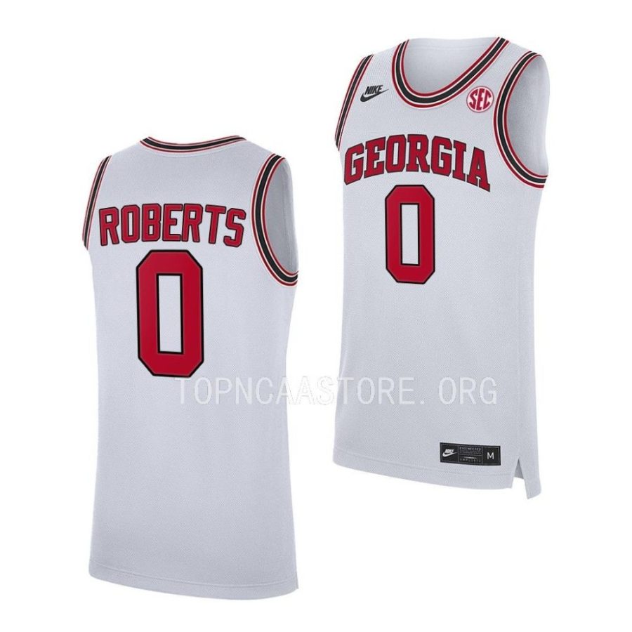 terry roberts georgia bulldogs 2022 23home basketball replicawhite jersey scaled